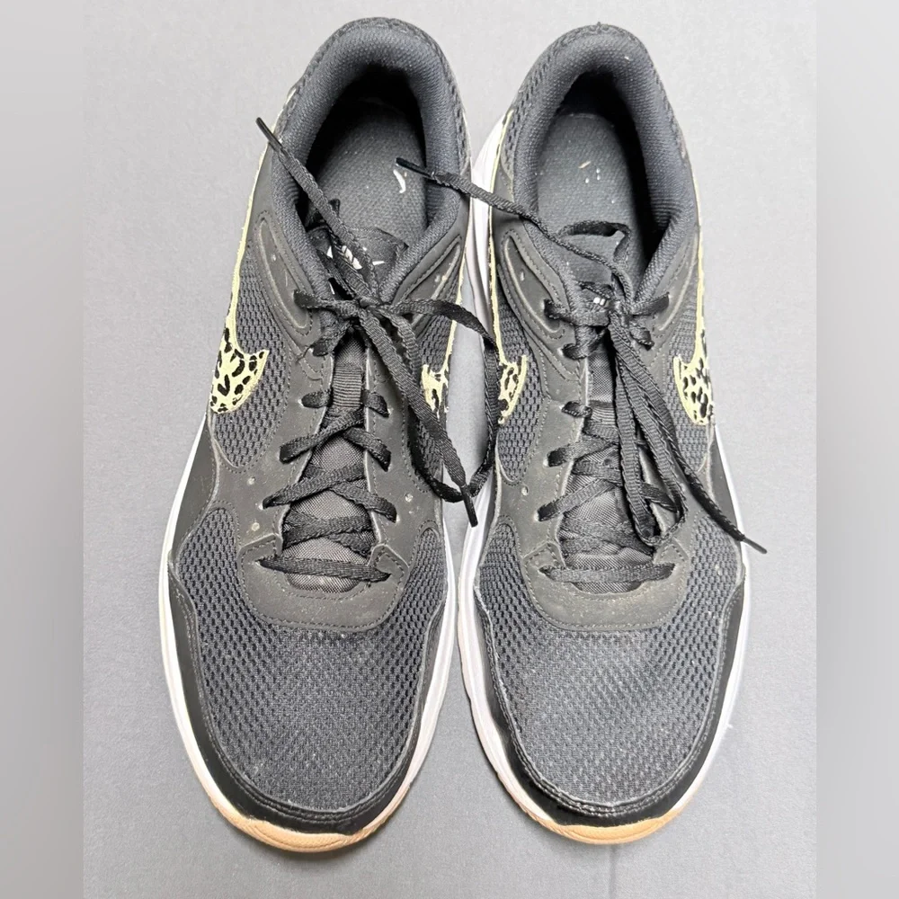 Nike Women's Black and Gold Leopard Sneakers